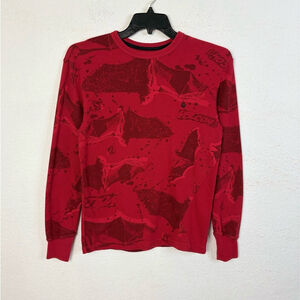 Volcom Rogan Printed Thermal T Shirt Sz. S/P Red